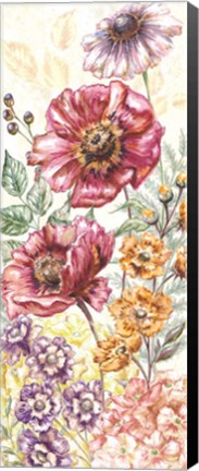 Framed Wildflower Medley Panel Cream II Print