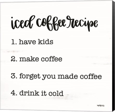 Framed Iced Coffee Recipe Print