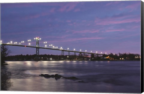 Framed Bridge at Night Print