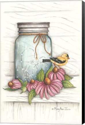 Framed Goldfinch and Flowers Print