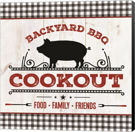 Framed Backyard BBQ Cookout Print