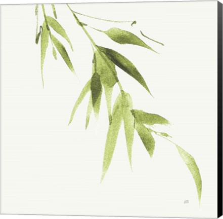 Framed Bamboo VI Green Print