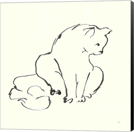 Framed Line Kitten II Print