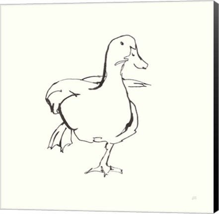 Framed Line Duck II Print