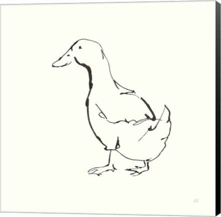 Framed Line Duck I Print