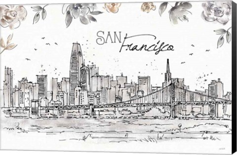 Framed Skyline Sketches VII Print