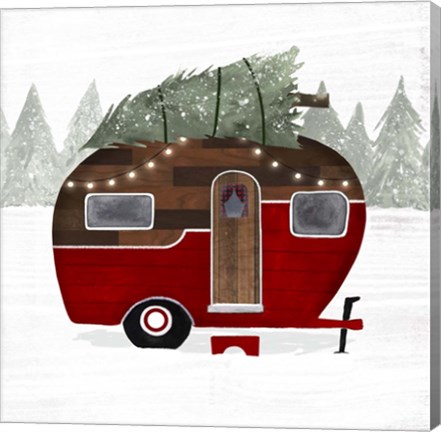 Framed Yuletide Camper I Print