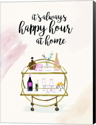 Framed Happy Hour at Home I Print