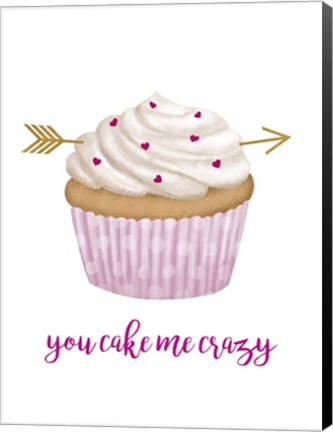 Framed Valentine&#39;s Cupcake I Print