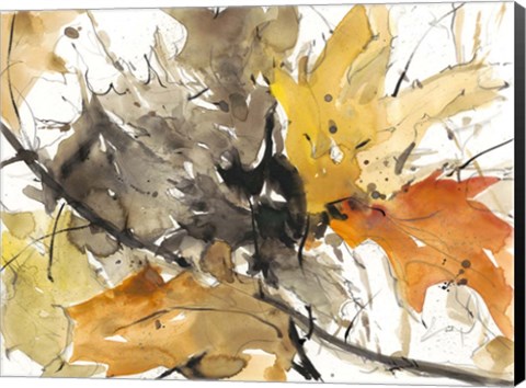 Framed Watercolor Autumn Leaves II Print