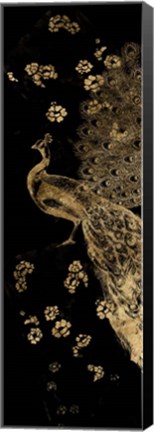 Framed Gilded Peacock Triptych I Print