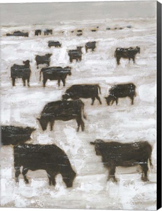 Framed Winter Grazing I Print