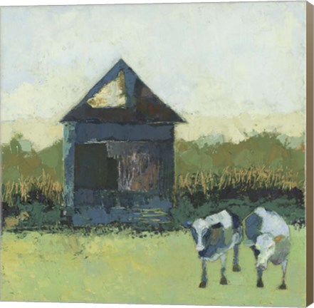 Framed Crooked Cow Barn Print