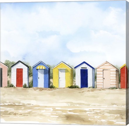 Framed Beach Huts II Print