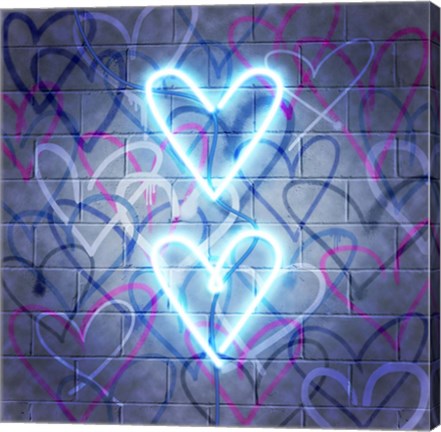 Framed Neon Heart I Print