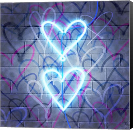 Framed Neon Heart II Print