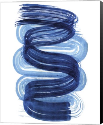 Framed Blue Swish I Print