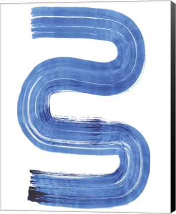 Framed Blue Swish II Print