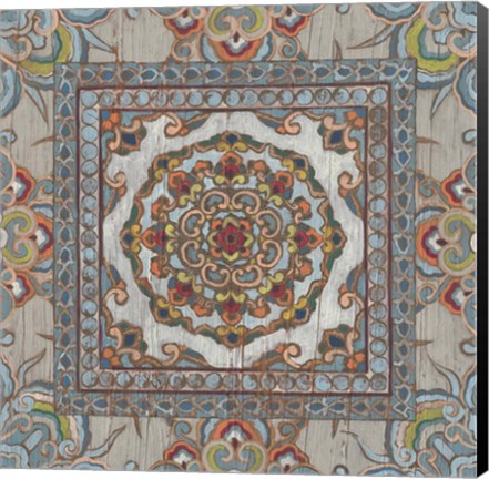 Framed Boho Textile I Print