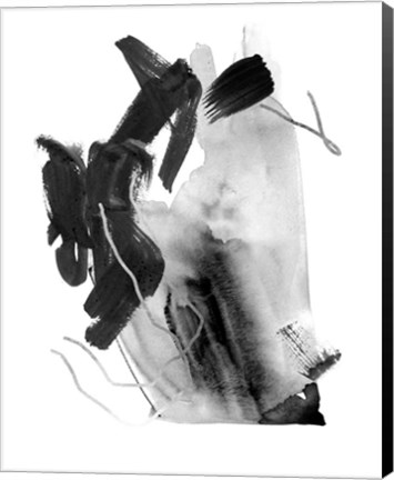 Framed Black &amp; Grey Collide III Print