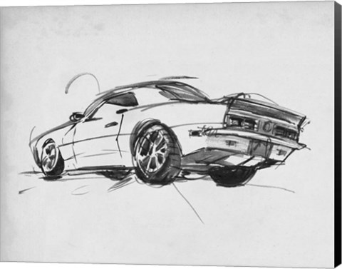 Framed Classic Car Sketch II Print