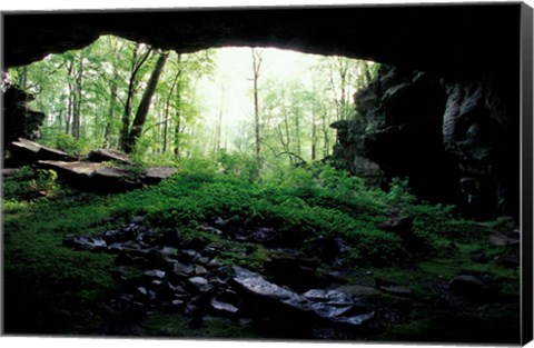 Framed Entrance to Russell Cave National Monument, Alabama Print