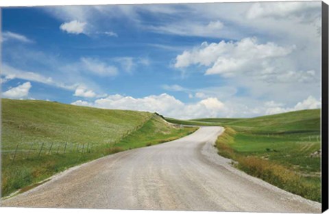 Framed Gravel Road Near Choteau Montana I Print