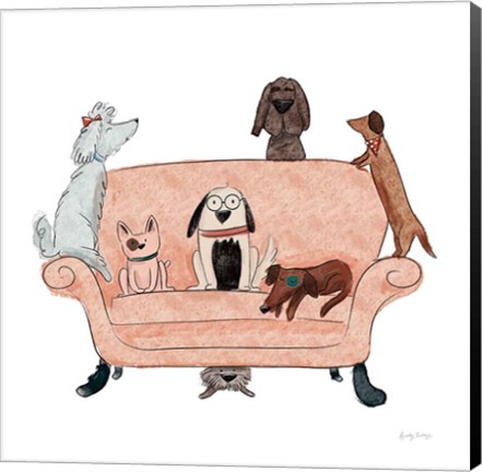 Framed Playful Pets Dogs I Print