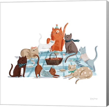 Framed Picnic Pets Cats I Print