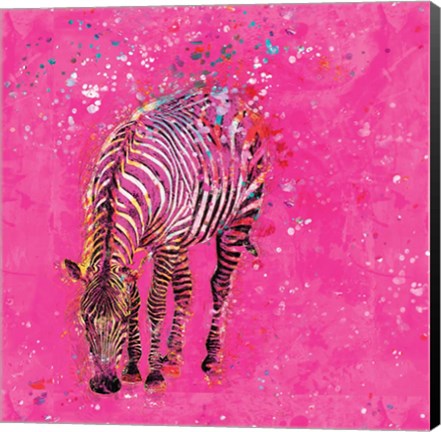 Framed Crazy Zebra I Print