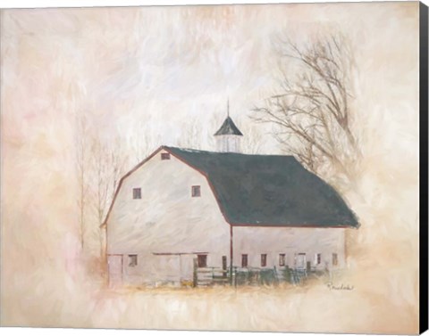 Framed White Barn Print