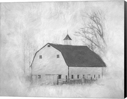 Framed White Barn II Print