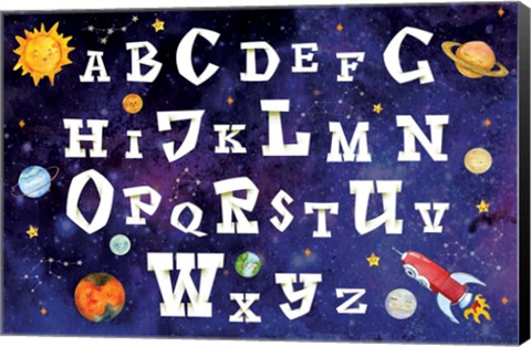 Framed Space Alphabet Print