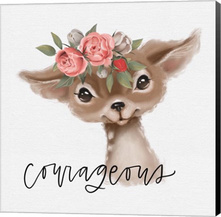 Framed Courageous Deer Print