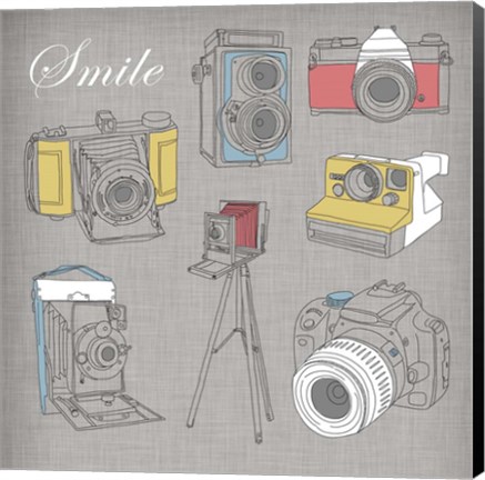 Framed Smile Cameras Print