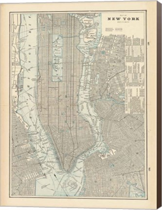 Framed New York City Map Print