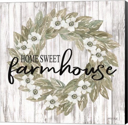 Framed Home Sweet Farmhouse Wreath Print