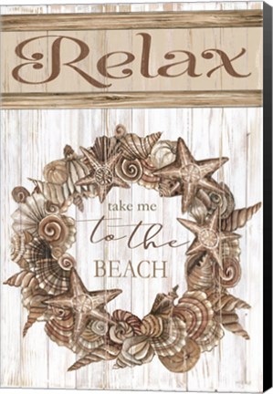 Framed Relax Shell Wreath Print