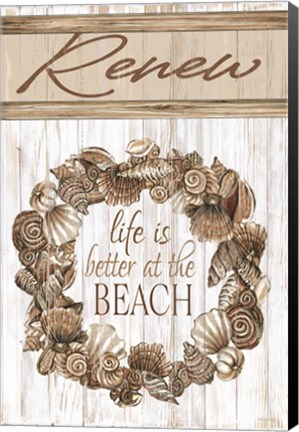 Framed Renew Shell Wreath Print