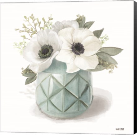 Framed Winter Anemones - Blue Print