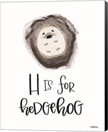 Framed H is for Hedgehog Print