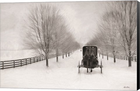 Framed Snowy Amish Lane Print