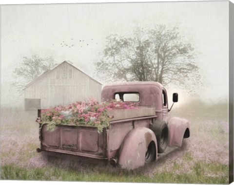 Framed Pink Flower Truck Print