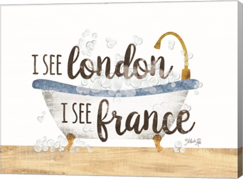 Framed I See London Bathtub Print