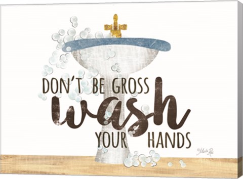 Framed Wash Your Hands Sink Print