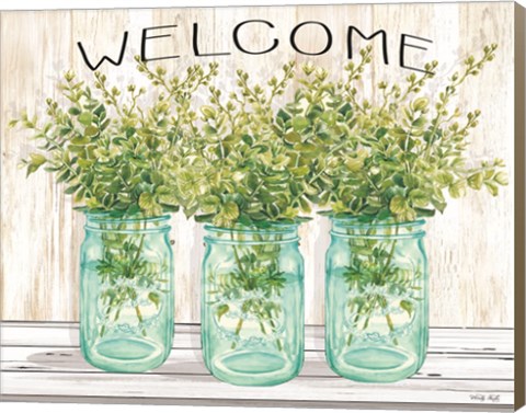 Framed Welcome Glass Jars Print