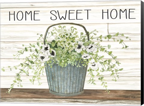 Framed Home Sweet Home Galvanized Bucket Print