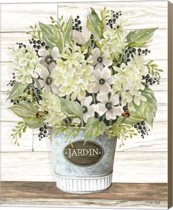 Framed Jardin Galvanized Bucket Print