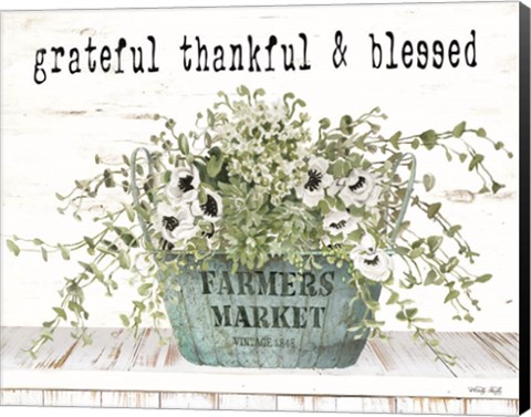 Framed Grateful Thankful &amp; Blessed Print