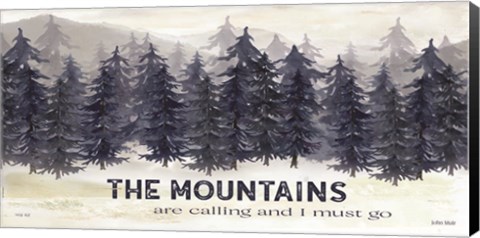 Framed Navy Trees The Mountains Print